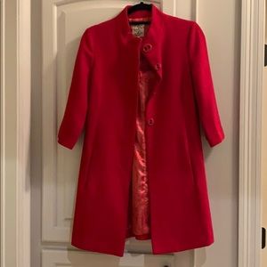 Anthropology Tulle Red 3/4 length sleeve Coat